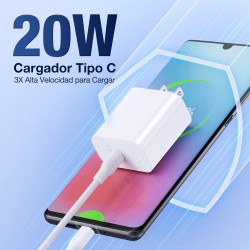 Cargador Tipo C a C 20 Watts